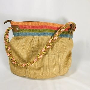 Fossil Hobo Handbag. Woven Straw Texture